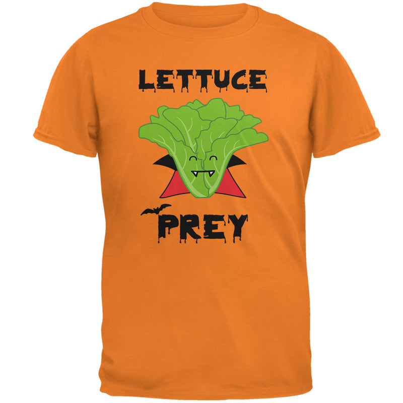 Halloween Vegetable Lettuce Let Us Prey Dracula Funny Mens T Shirt Men's T-Shirts Old Glory 2XL Mandarin Orange
