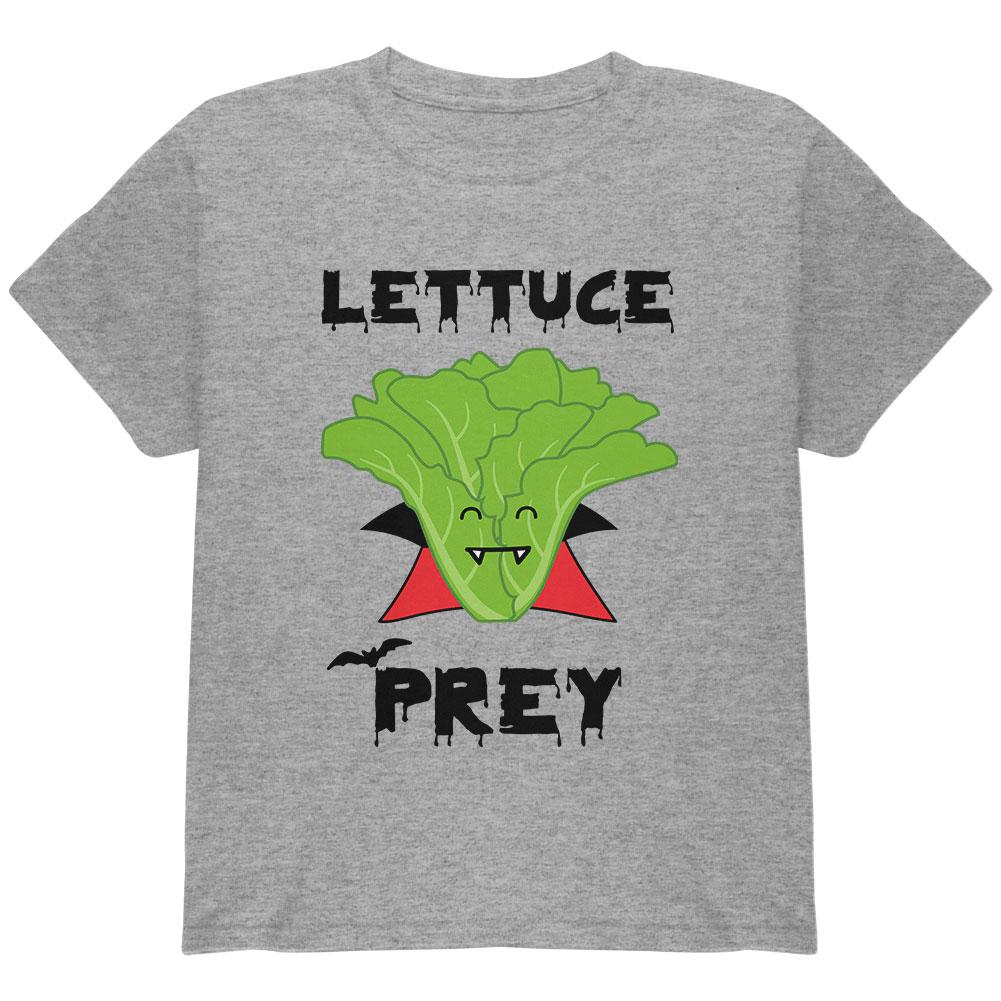 Halloween Vegetable Lettuce Let Us Prey Dracula Funny Youth Long Sleeve T Shirt Youth Long Sleeves Old Glory LG Storm Grey