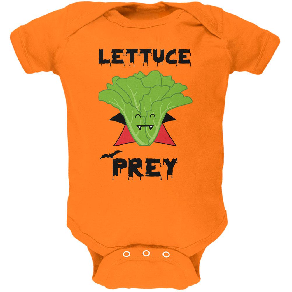 Halloween Vegetable Lettuce Let Us Prey Dracula Funny Soft Baby One Piece Baby One Piece Old Glory 3-6M Mandarin Orange