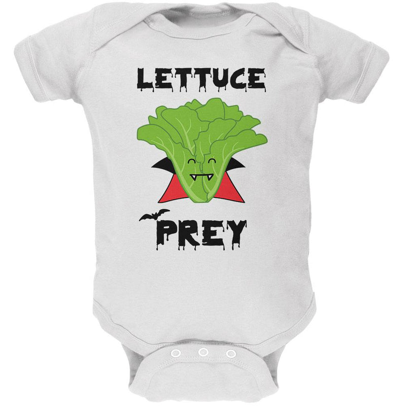 Halloween Vegetable Lettuce Let Us Prey Dracula Funny Soft Baby One Piece Baby One Piece Old Glory 0-3M White