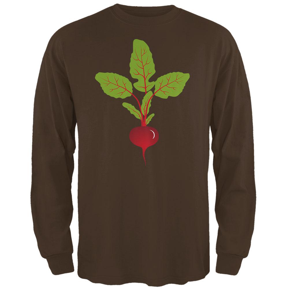 Halloween Vegetable Beet Costume Mens Long Sleeve T Shirt Men's Long Sleeves Old Glory 2XL Brown