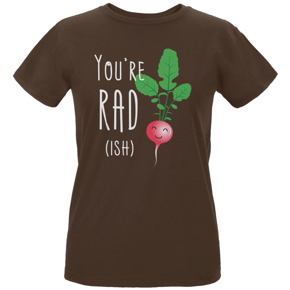 Vegetable Radish You're Rad-ish Womens Organic T Shirt Women's T-Shirts Old Glory LG Chocolate