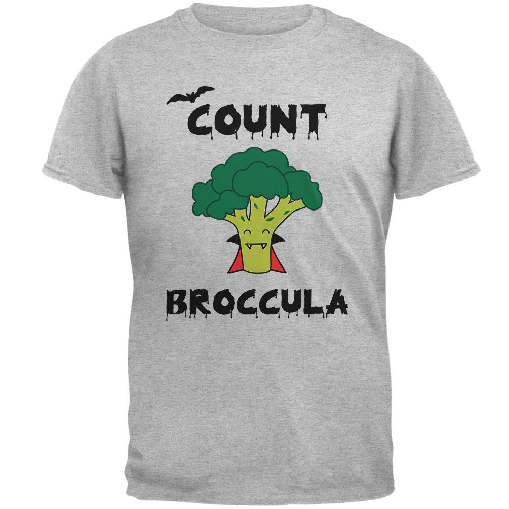 Healthy Halloween Count Broccula Adult T-Shirt Men's T-Shirts Old Glory SM Heather