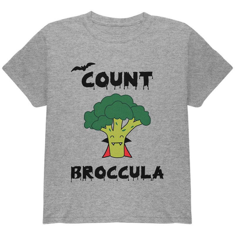 Healthy Halloween Count Broccula Dracula Funny Youth T-Shirt Youth T-Shirts Old Glory LG Heather