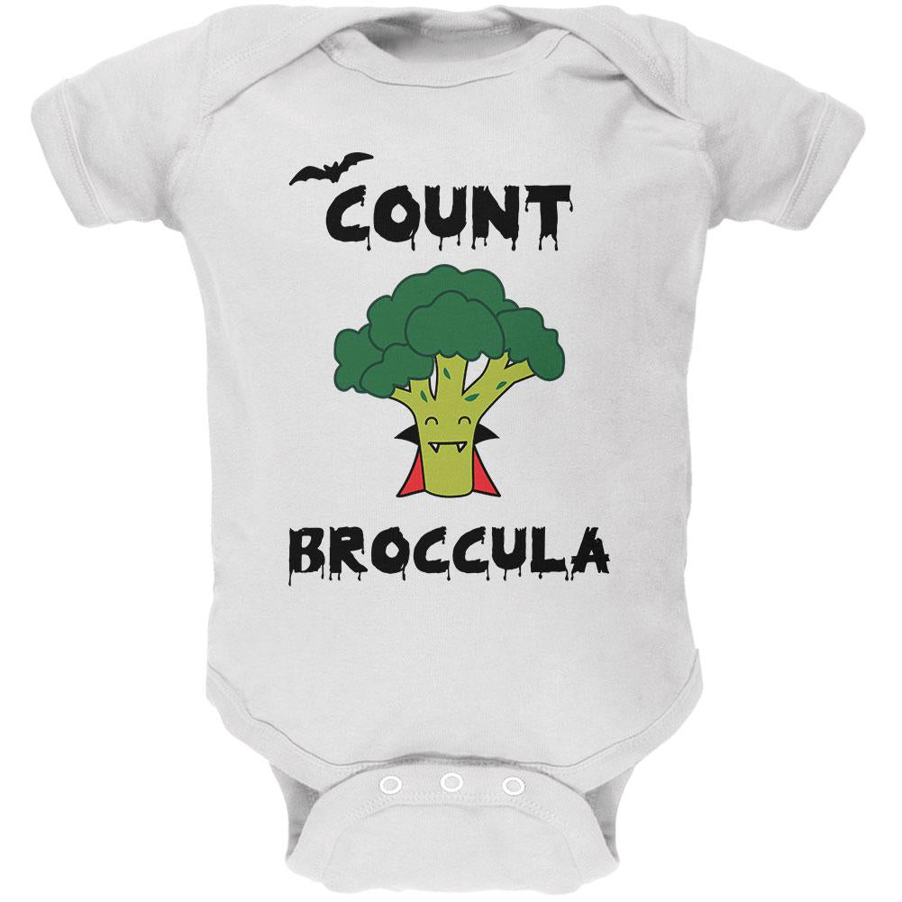 Halloween Vegetable Broccoli Count Broccula Dracula Soft Baby One Piece Baby One Piece Old Glory 12MO White