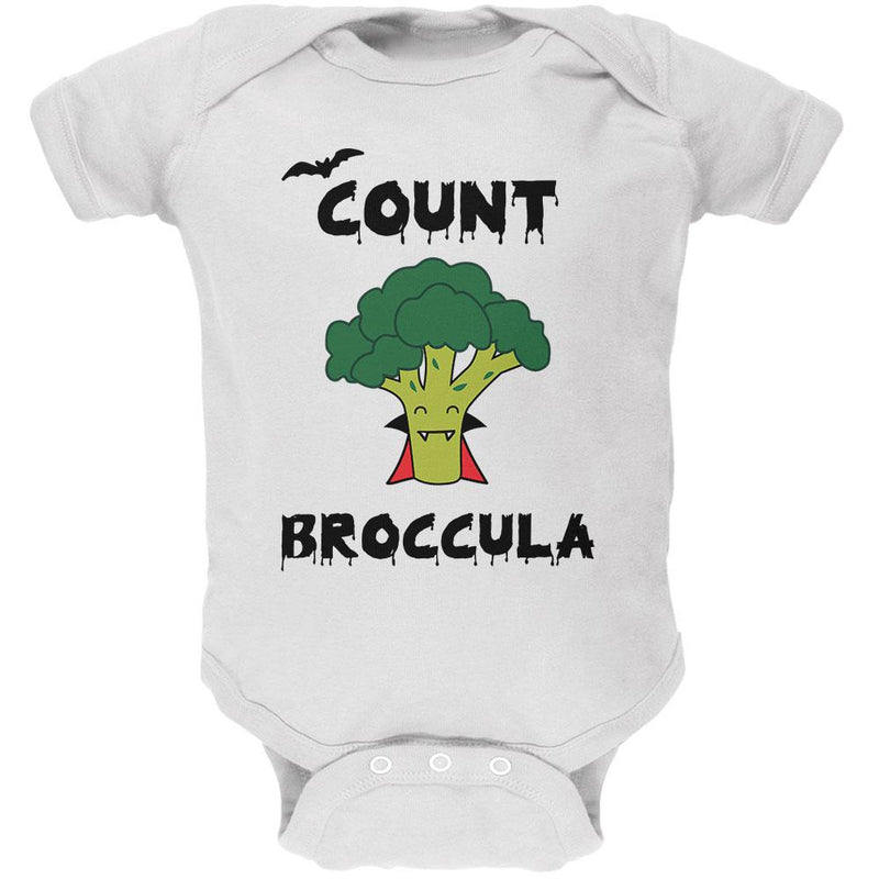 Halloween Vegetable Broccoli Count Broccula Dracula Soft Baby One Piece Baby One Piece Old Glory 12MO White