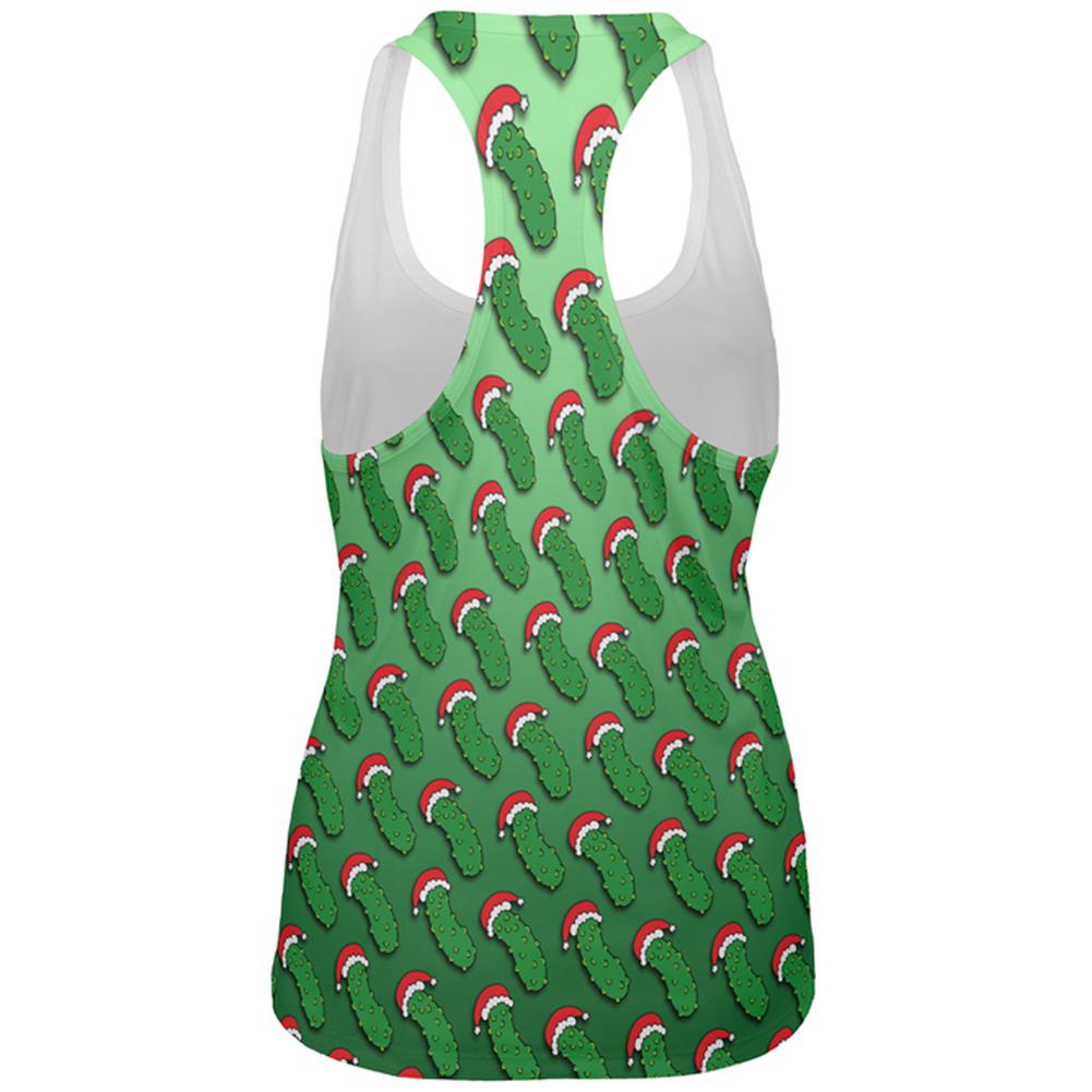 Christmas German Pickle Pattern All Over Womens Work Out Tank Top Women's Tank Tops Old Glory