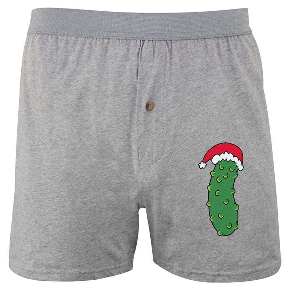 Christmas Pickle German Tradition Soft Knit Boxer Men's Boxers & Briefs Old Glory 2XL Heather