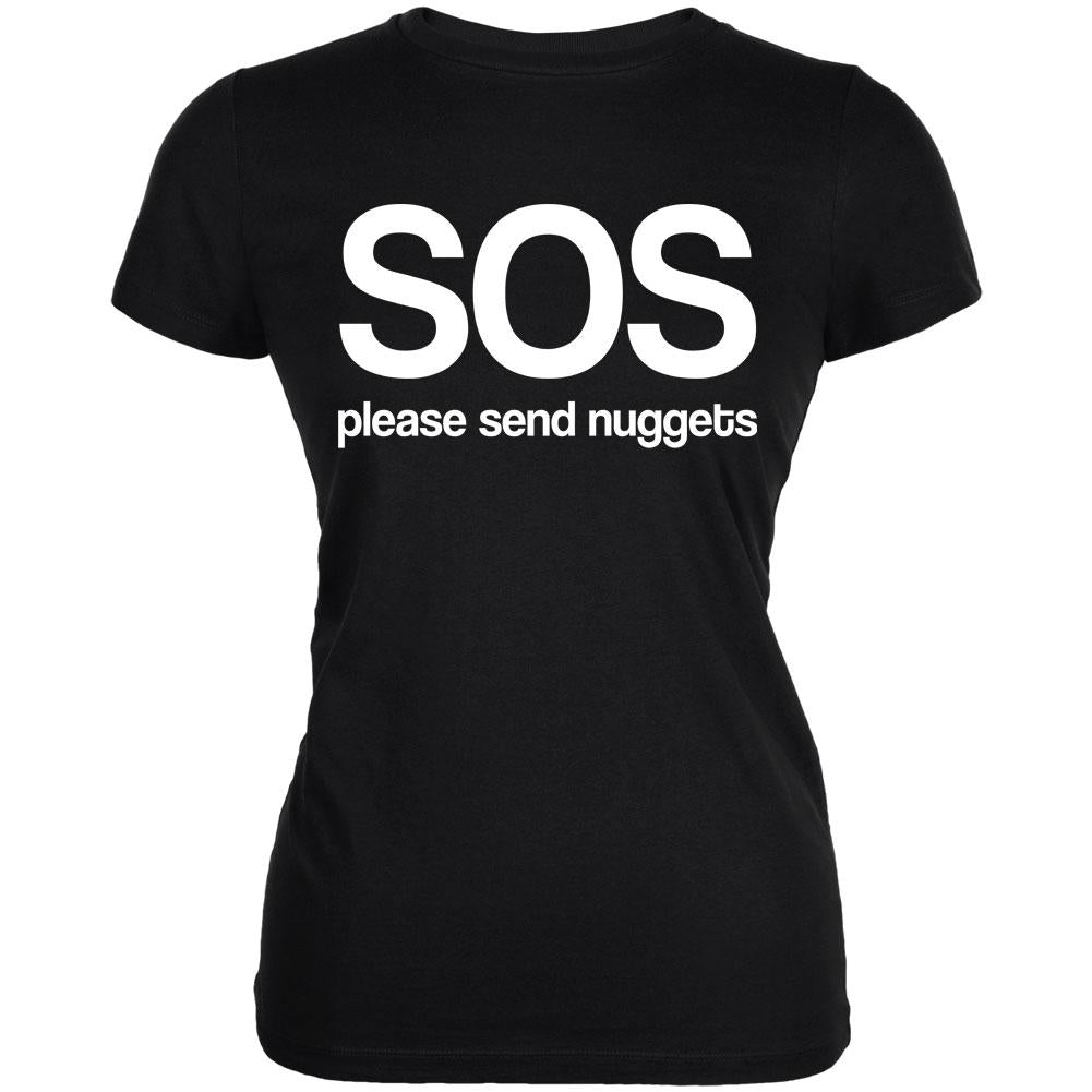 SOS Please Send Nuggets Juniors Soft T Shirt Juniors T-Shirts Old Glory 2XL Black