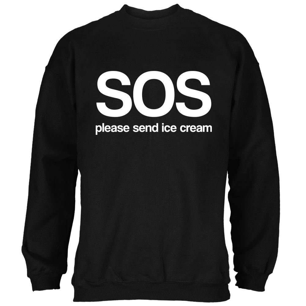 SOS Please Send Ice Cream Mens Sweatshirt Men's Sweatshirts Old Glory 2XL Black