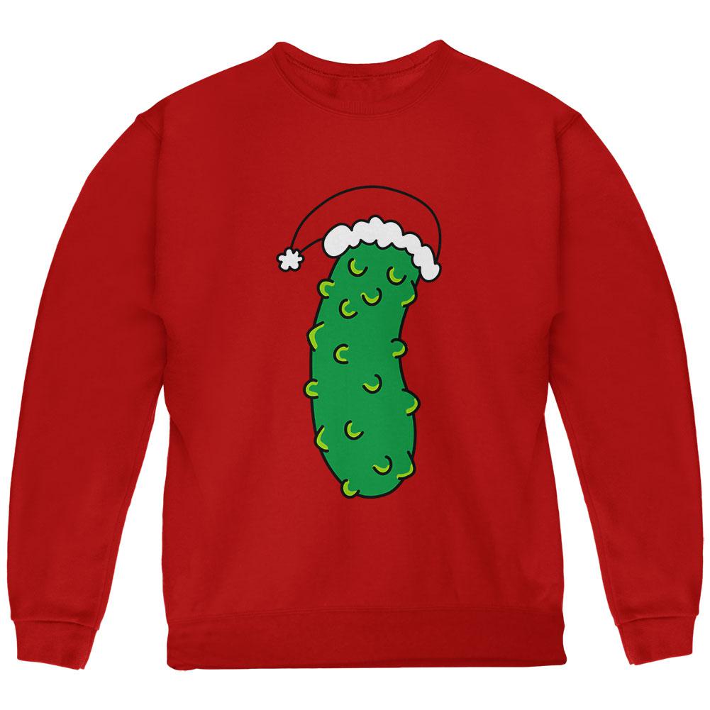 Christmas Pickle Youth Sweatshirt Youth Sweatshirts Old Glory LG Red