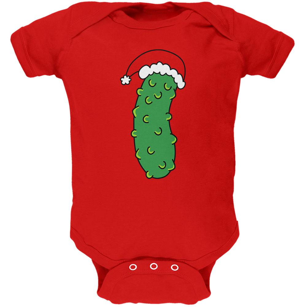 Christmas Pickle Soft Baby One Piece Baby One Piece Old Glory 12MO Red