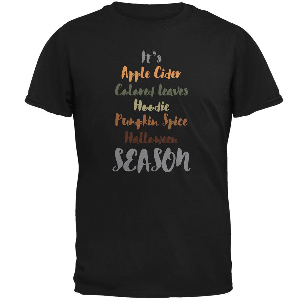 Autumn Apple Pumpkin Leaves Hoodie Season Mens T Shirt Men's T-Shirts Old Glory 2XL Black