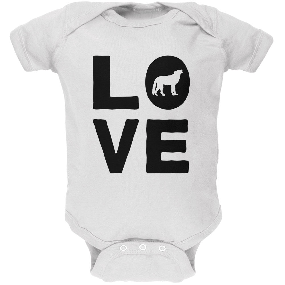 Autumn Wolf Love Soft Baby One Piece Baby One Piece Old Glory 12M White
