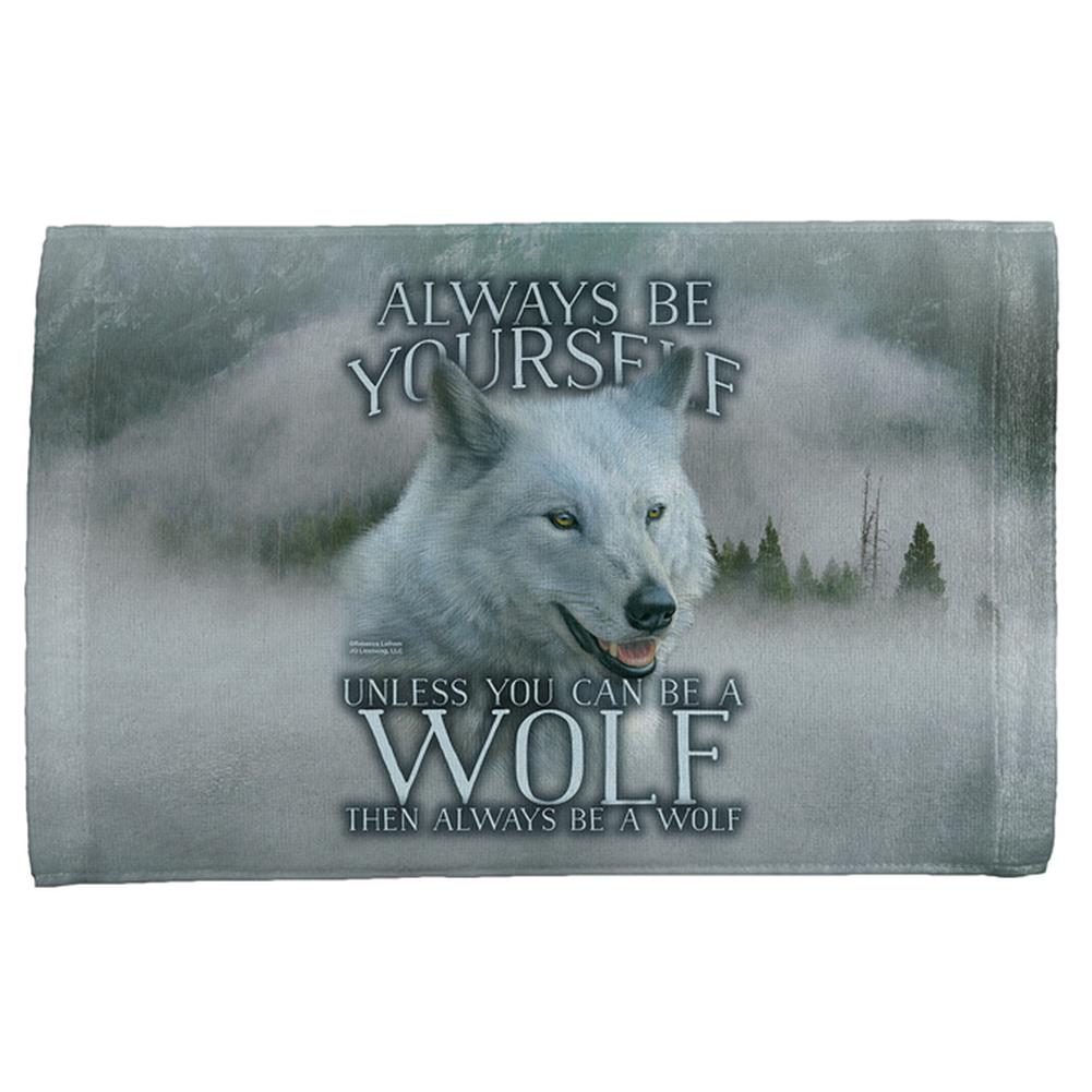 Always Be Yourself Unless White Wolf All Over Hand Towel Hand Towel Old Glory OS Multi