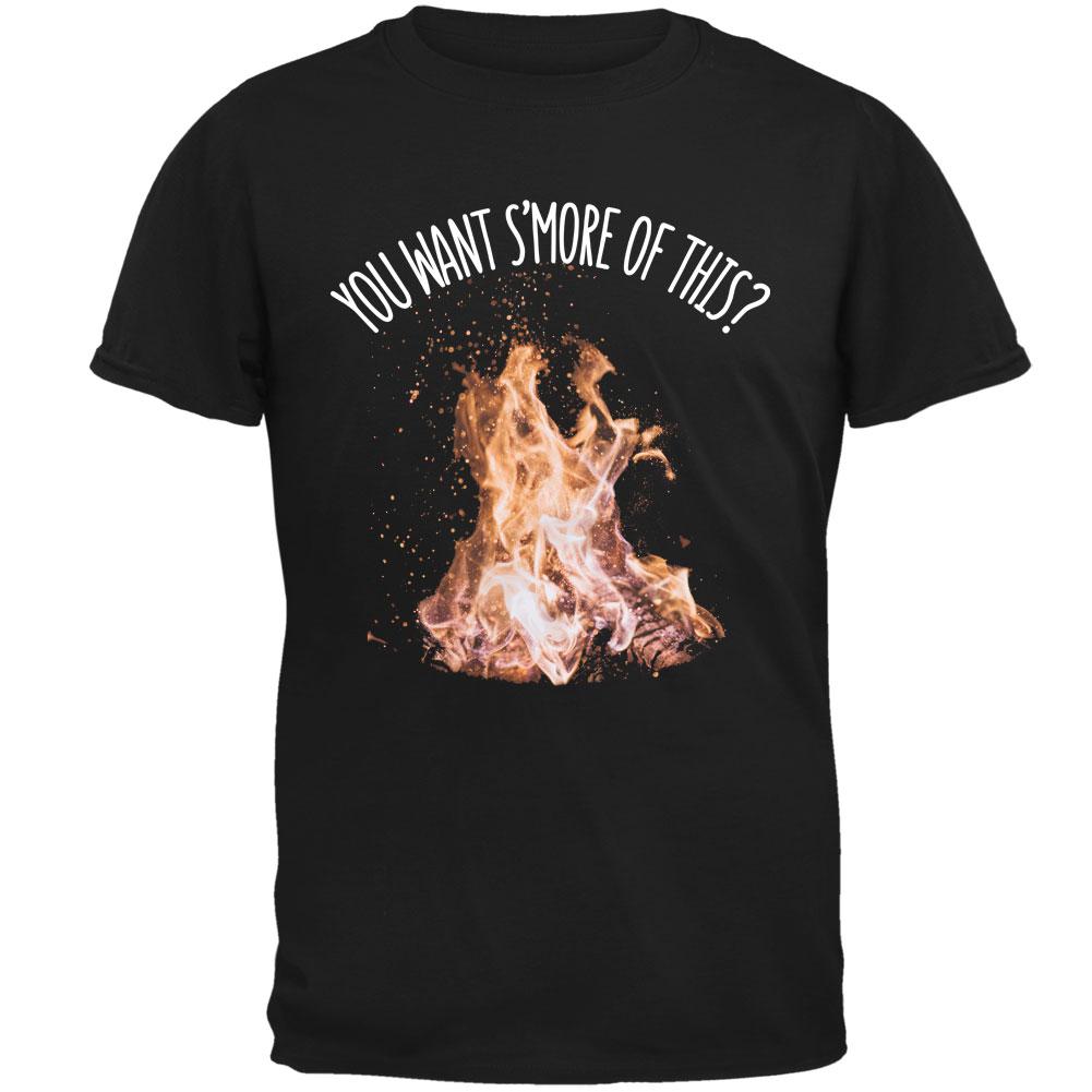 Autumn You Want S'more of This Bonfire Pun Mens T Shirt Men's T-Shirts Old Glory 2XL Black