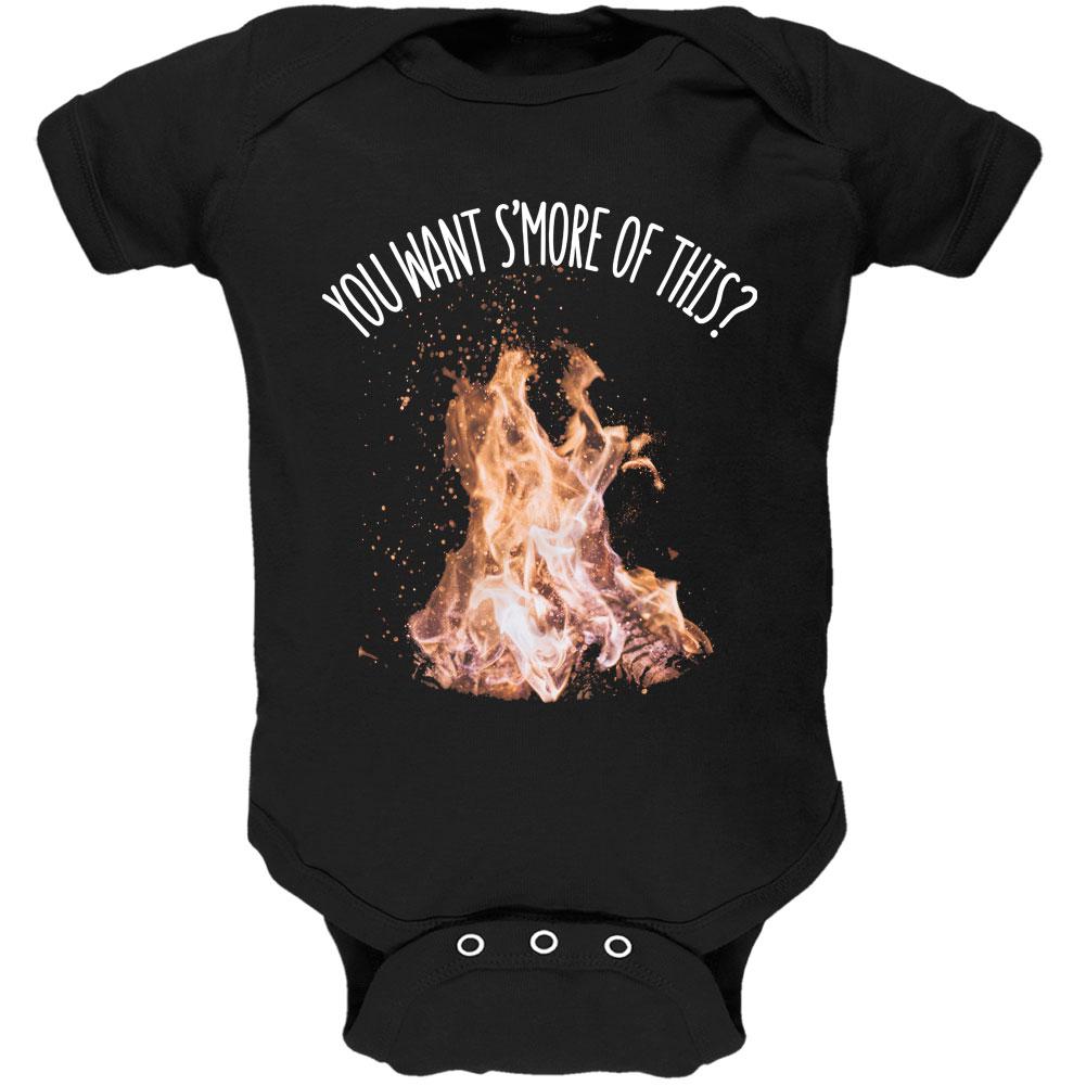 Autumn You Want S'more of This Bonfire Pun Soft Baby One Piece Baby One Piece Old Glory 12MO Black