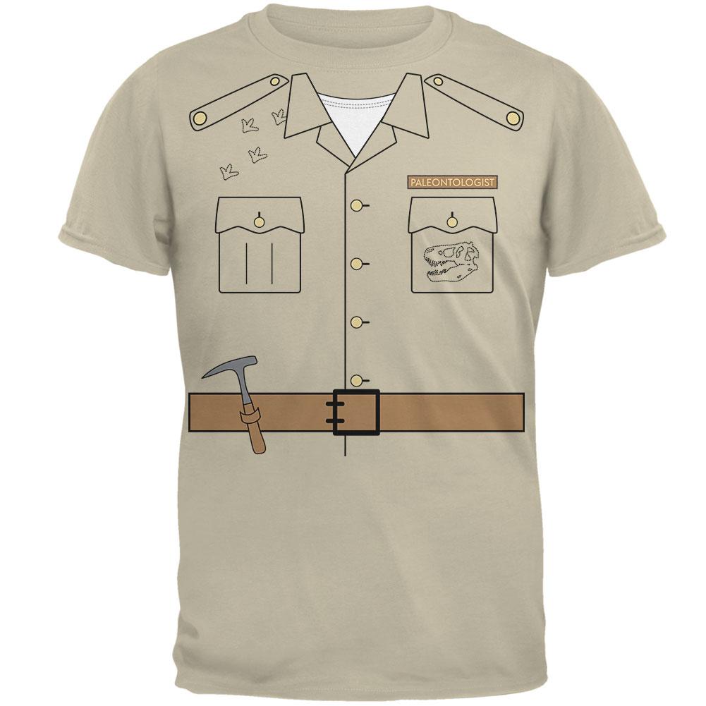 Halloween Paleontologist Dinosaur Hunter Costume Mens T Shirt Men's T-Shirts Old Glory 2XL Brown