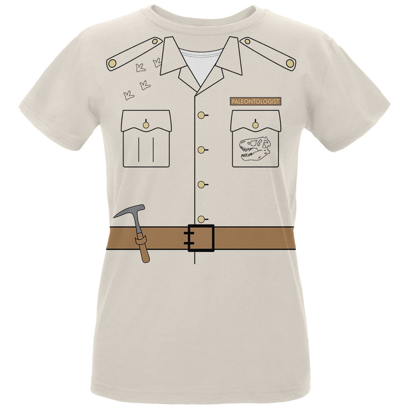Halloween Paleontologist Dinosaur Hunter Costume Womens Organic T Shirt Women's T-Shirts Old Glory XL Natural
