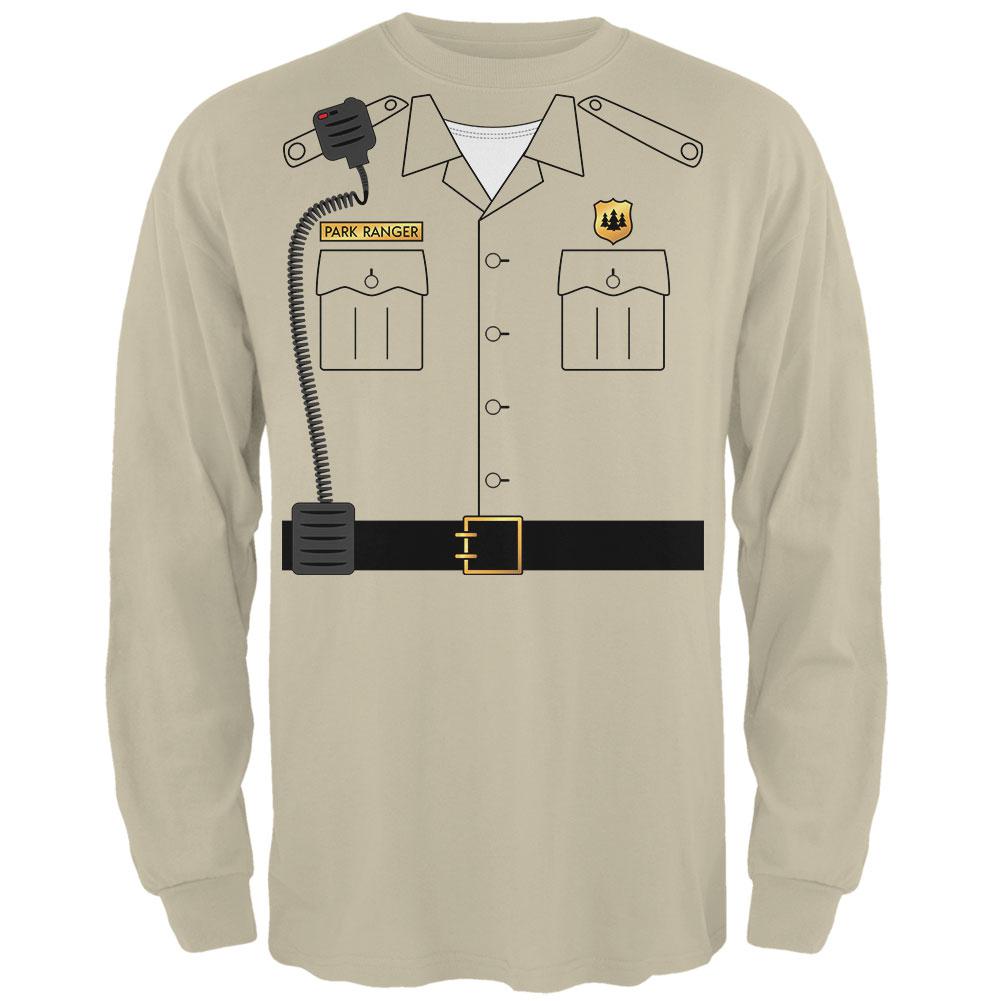 Halloween Forest Park Ranger Costume Mens Long Sleeve T Shirt Men's Long Sleeves Old Glory 2XL Sand