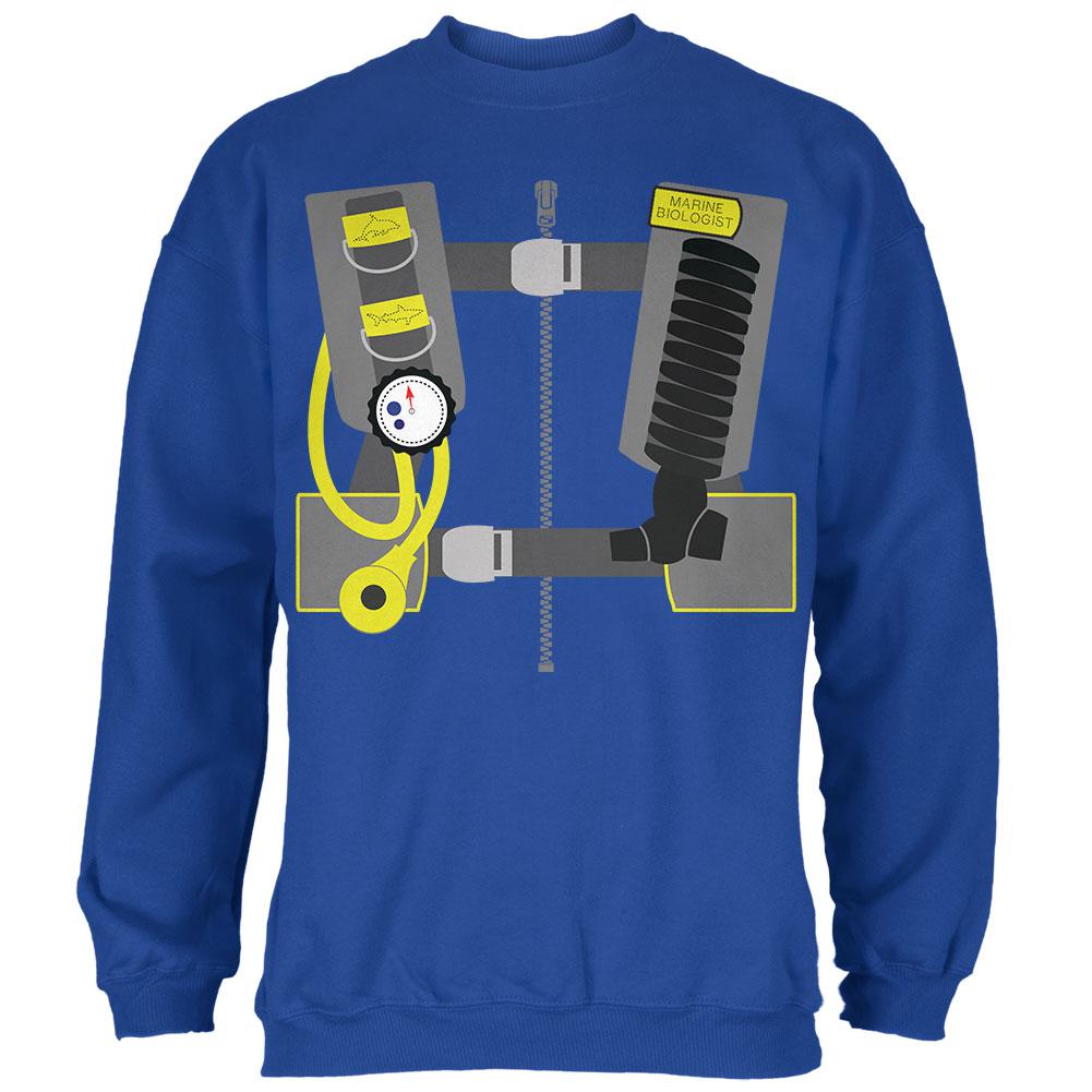 Halloween Costume Marine Biologist Scuba Diver Costume Mens Sweatshirt Men's Sweatshirts Old Glory 2XL Royal