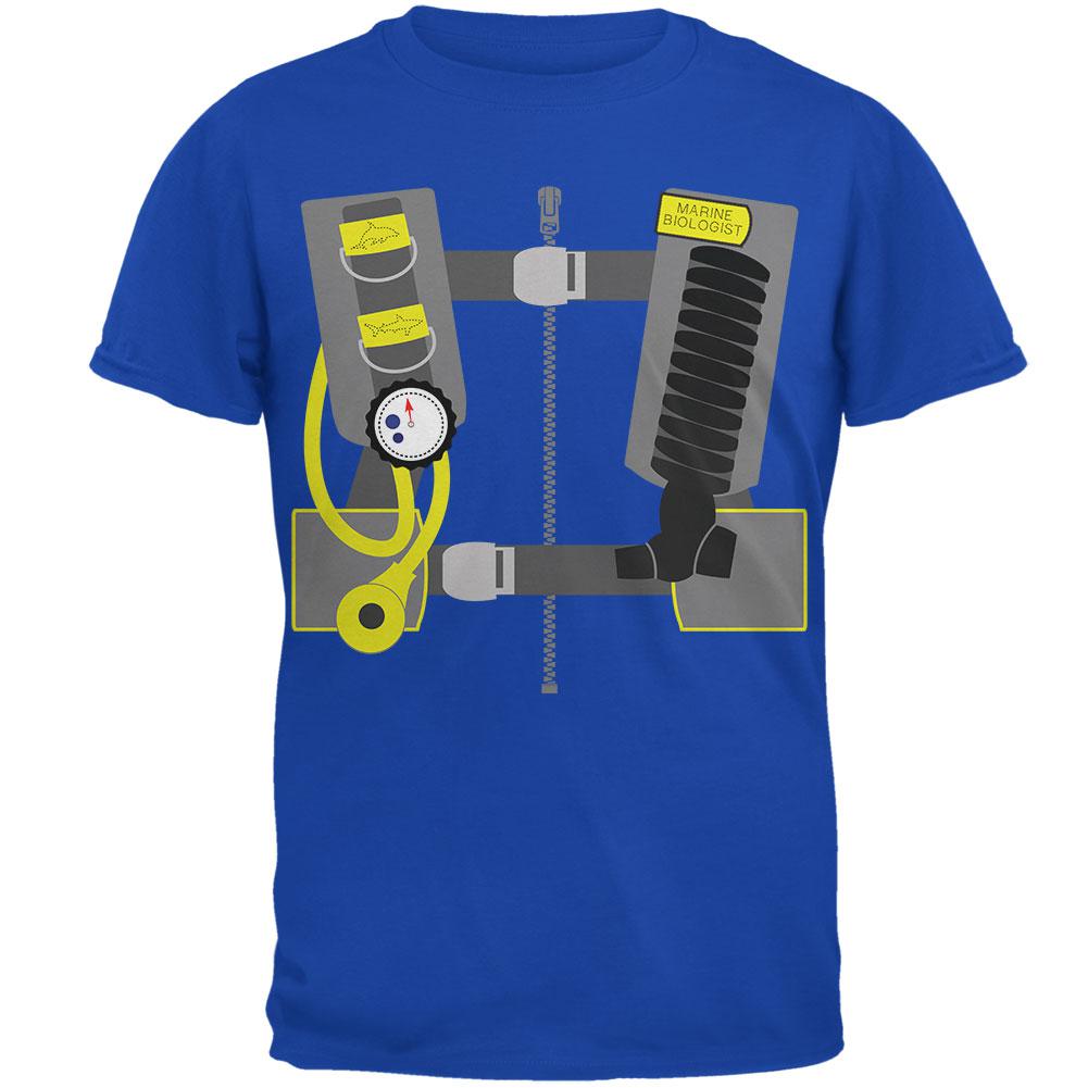 Halloween Costume Marine Biologist Scuba Diver Costume Mens Soft T Shirt Men's T-Shirts Old Glory 2XL Royal