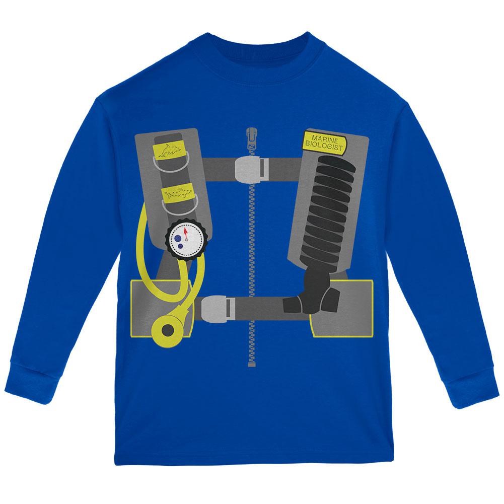 Halloween Costume Marine Biologist Scuba Diver Costume Youth Long Sleeve T Shirt Youth Long Sleeves Old Glory LG Royal