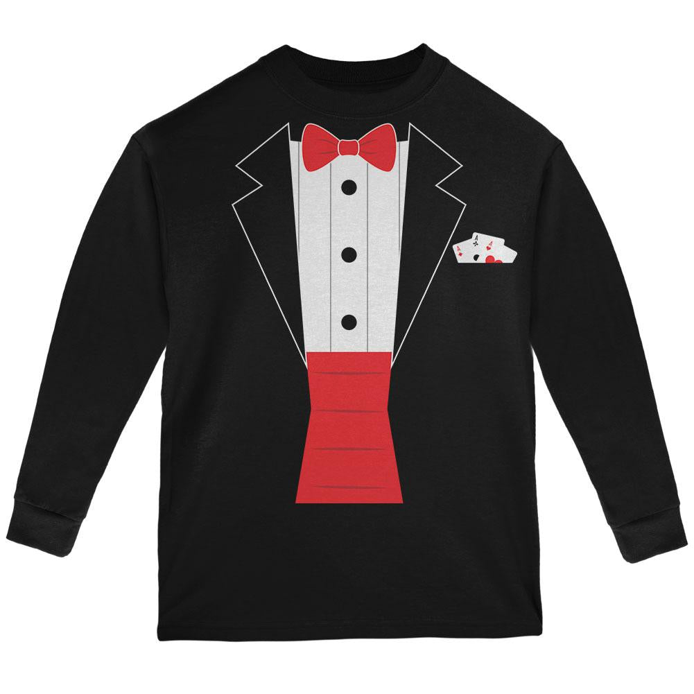 Halloween Magic Magician Costume Youth Long Sleeve T Shirt Youth Long Sleeves Old Glory LG Black