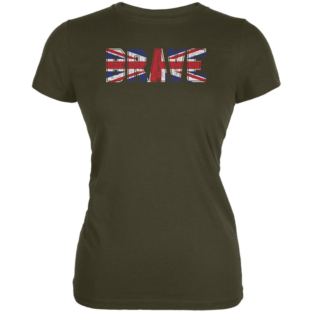 Guy Fawkes Day Brave Union Jack British Flag Juniors Soft T Shirt Juniors T-Shirts Old Glory 2XL Army