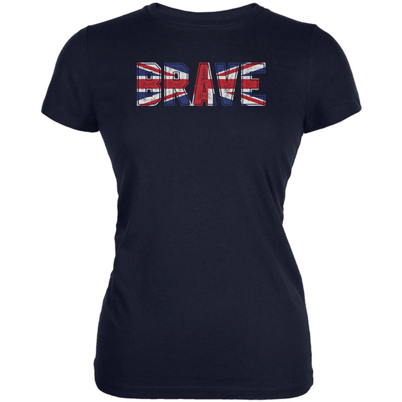 Guy Fawkes Day Brave Union Jack British Flag Juniors Soft T Shirt Juniors T-Shirts Old Glory 2XL Navy