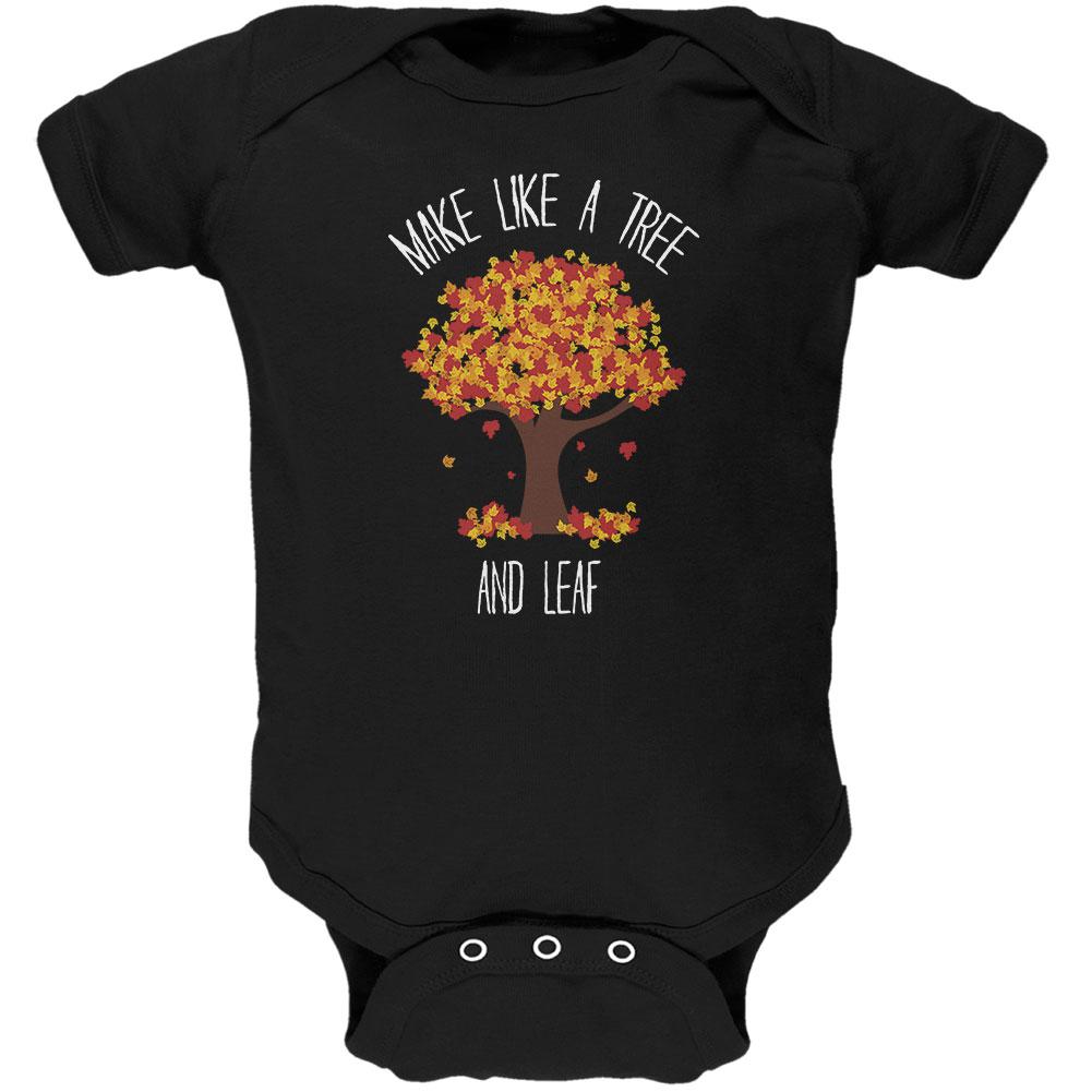 Make Like a Tree and Leaf Pun Soft Baby One Piece Baby One Piece Old Glory 12MO Black