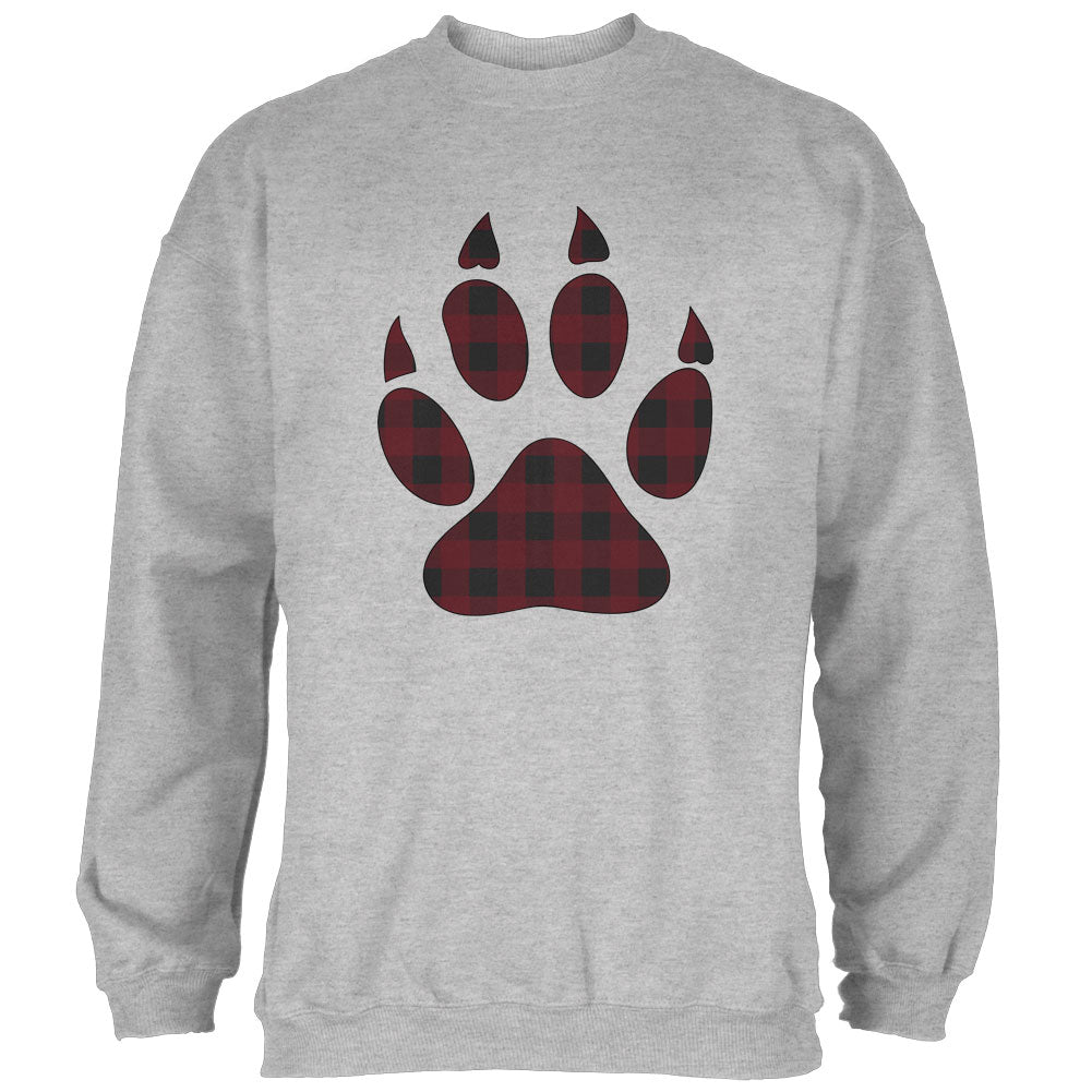 Autumn Buffalo Plaid Bear Claw Paw Mens Sweatshirt Men's Sweatshirts global 2XL Heather