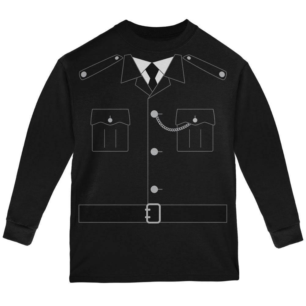 Halloween British Bobby Copper Police Costume Youth Long Sleeve T Shirt Youth Long Sleeves Old Glory LG Black