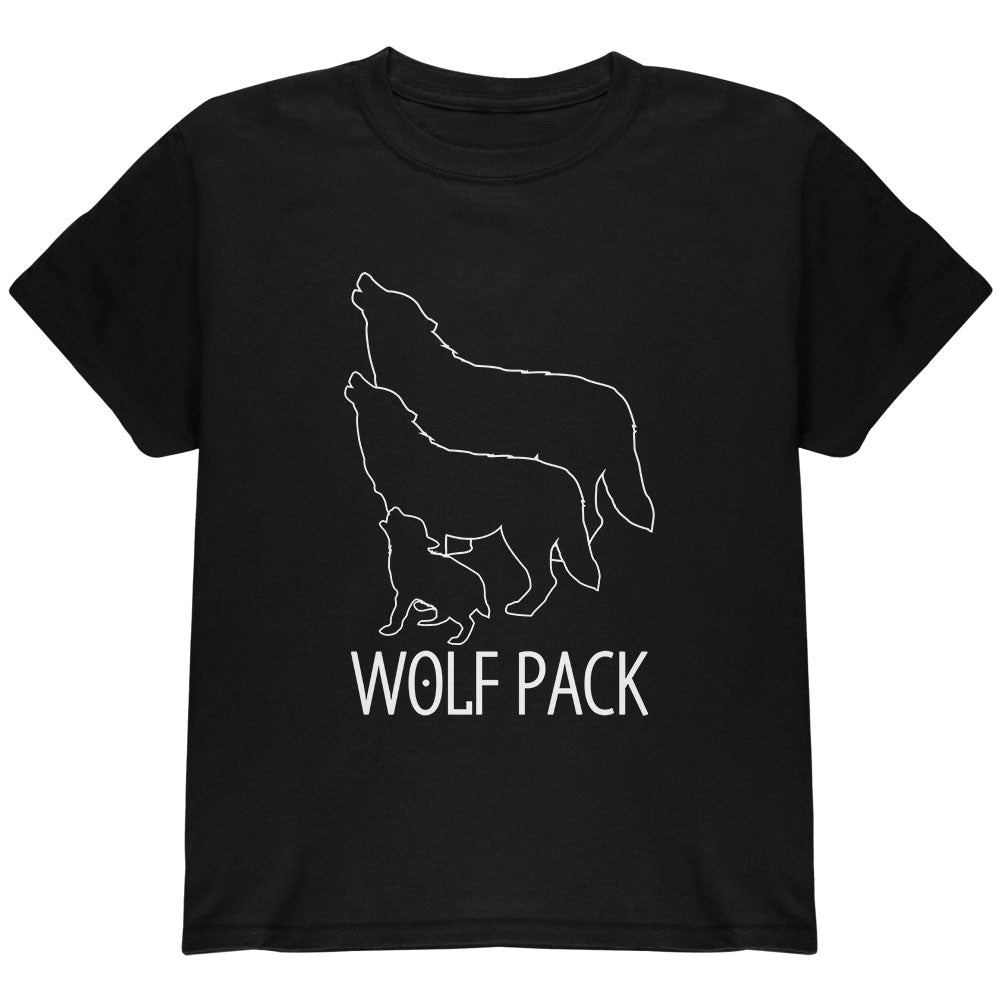 Wolf Pack Family Youth T Shirt Youth T-Shirts Old Glory YLG Black