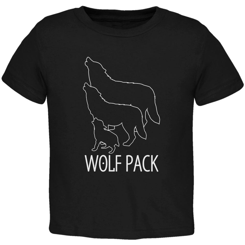 Wolf Pack Family Toddler T Shirt Toddler T-Shirts Old Glory 2T Black