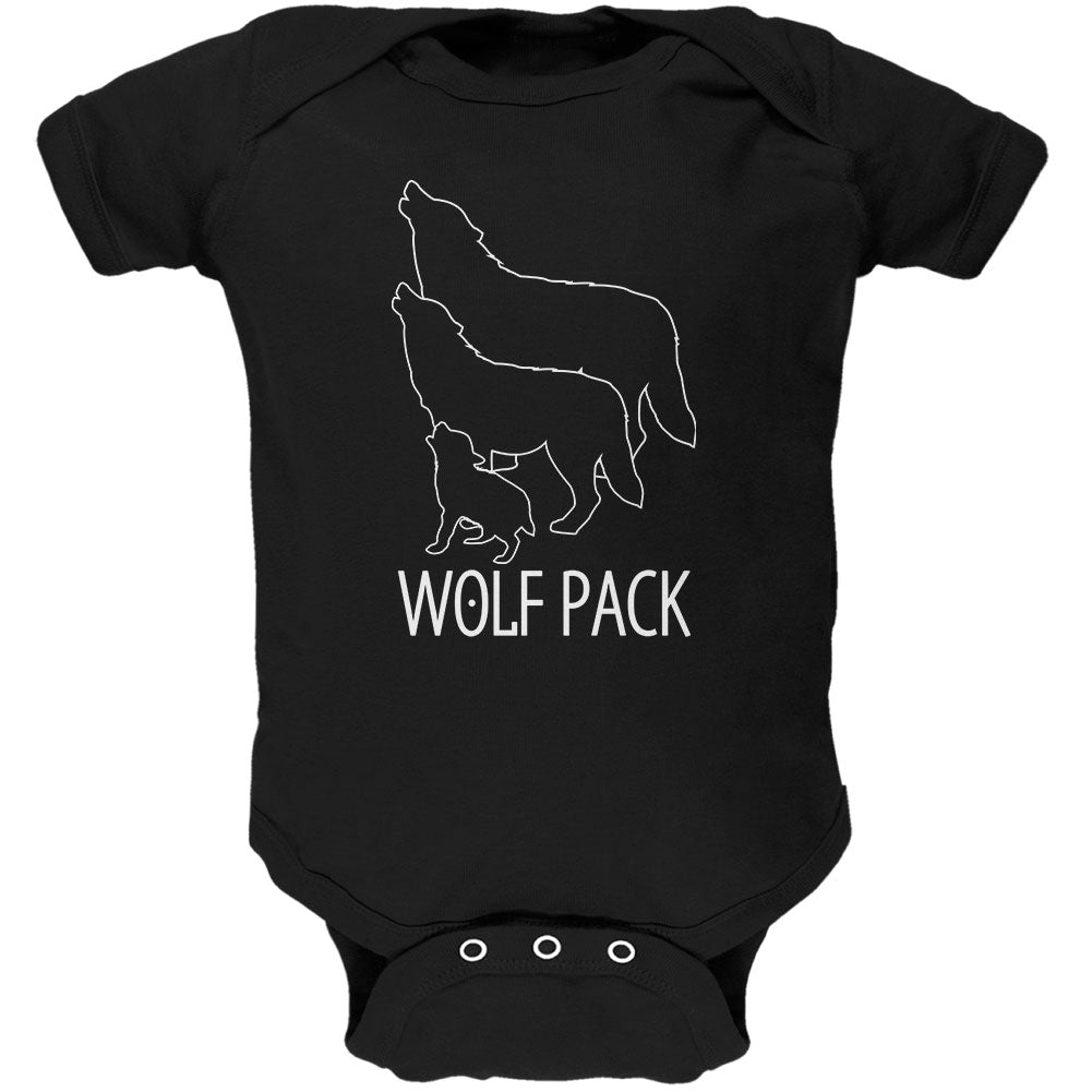 Wolf Pack Family Soft Baby One Piece Baby One Piece Old Glory 12M Black