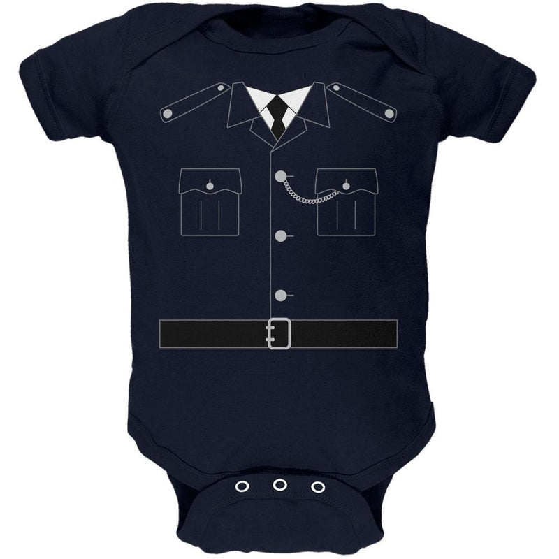 Halloween British Bobby Copper Police Costume Soft Baby One Piece Baby One Piece Old Glory 0-3M Navy