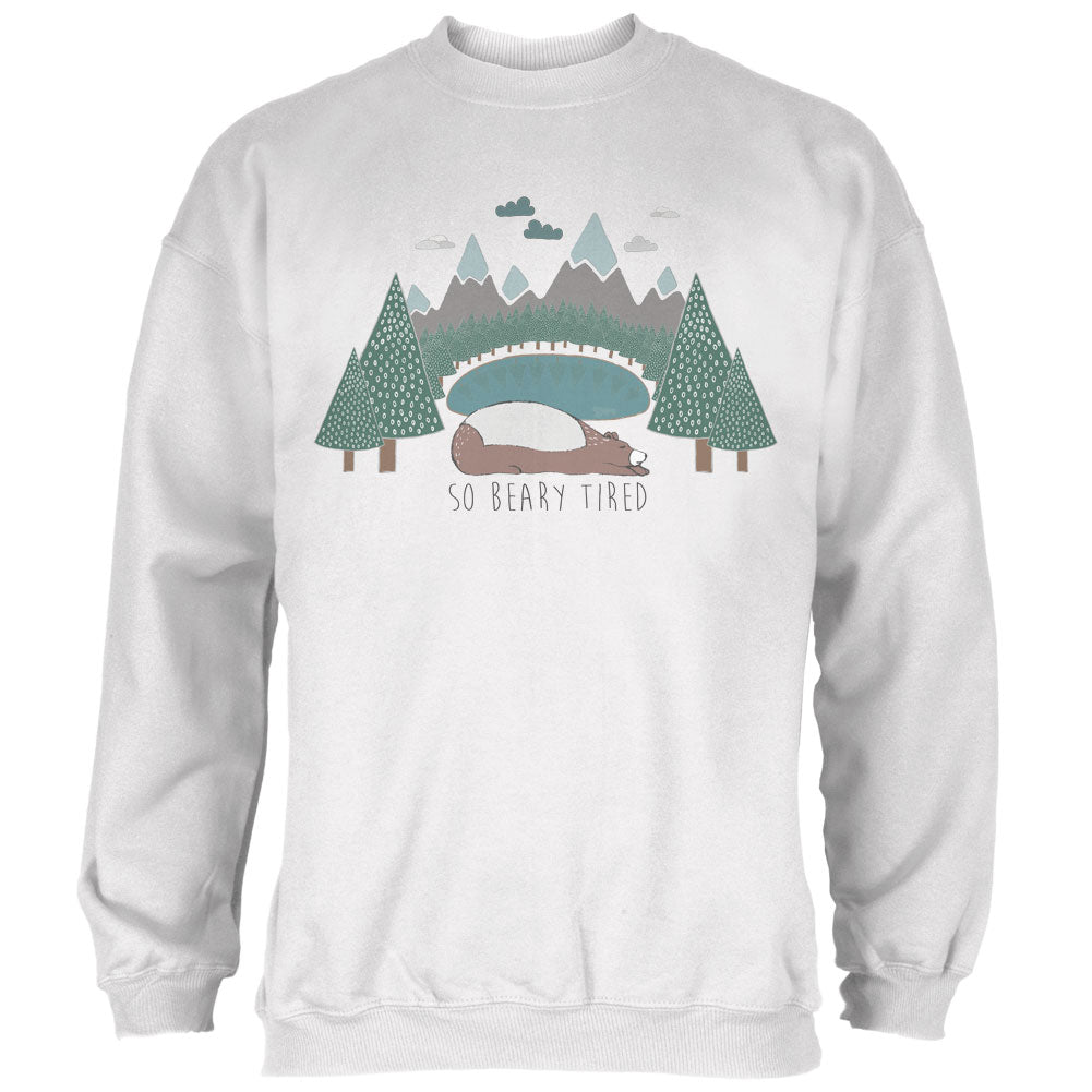 Autumn So Beary Very Tired Bear Pun Mens Sweatshirt Men's Sweatshirts global 2XL White