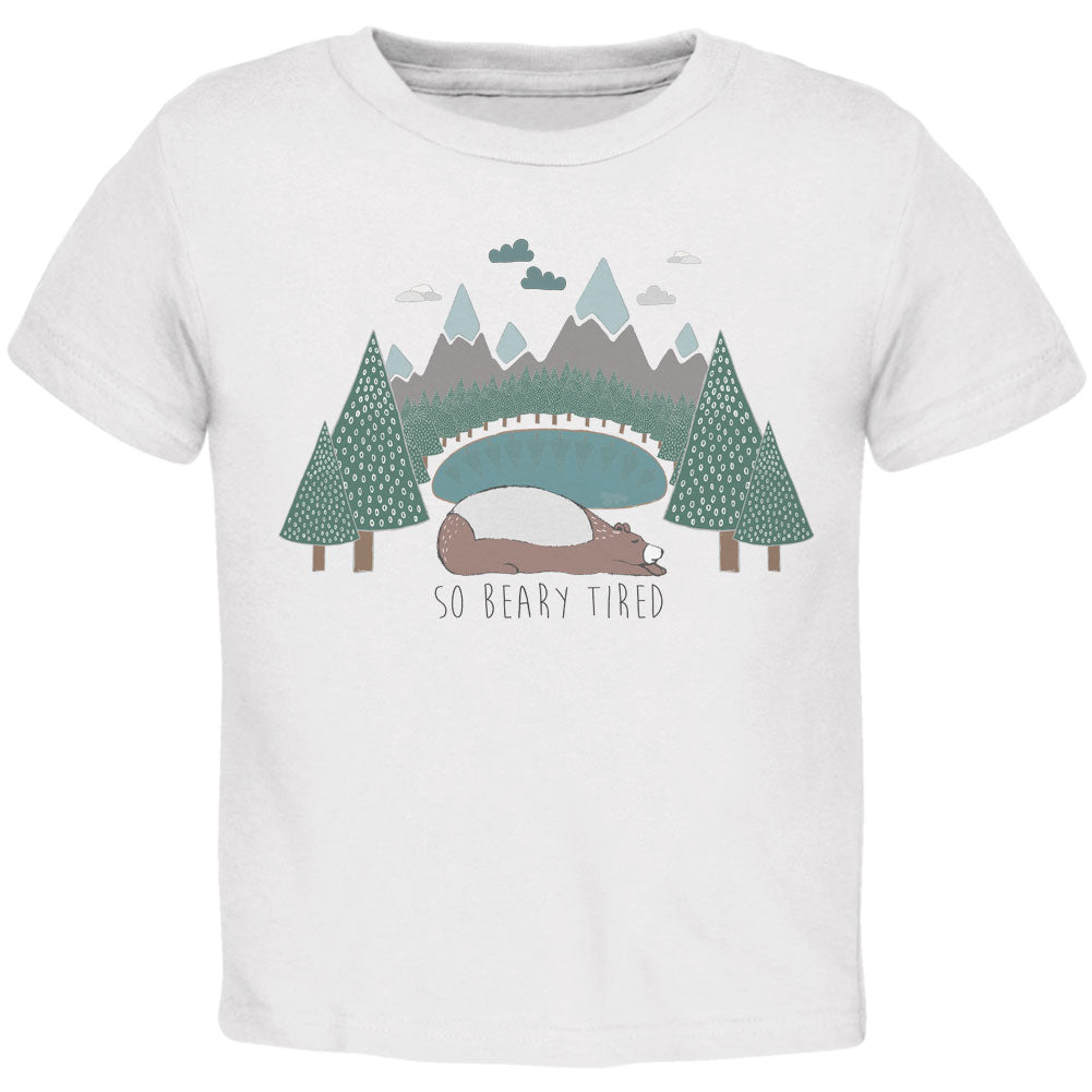 Autumn So Beary Very Tired Bear Pun Toddler T Shirt Toddler T-Shirts global 2T White