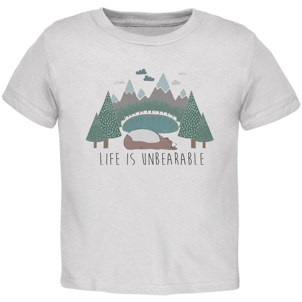 Autumn Life is Unbearable Bear Pun Toddler T Shirt Toddler T-Shirts global 2T White