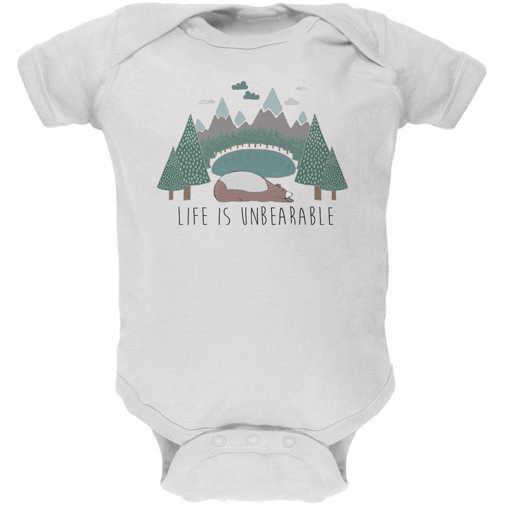 Autumn Life is Unbearable Bear Pun Soft Baby One Piece Baby One Piece global 12M White