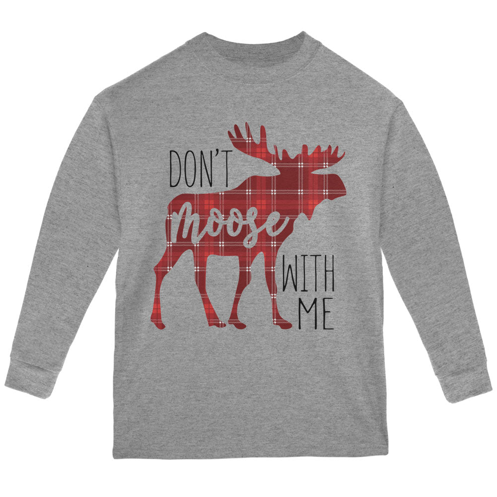 Autumn Don't Moose with Me Youth Long Sleeve T Shirt Youth Long Sleeves Old Glory YLG Storm Grey