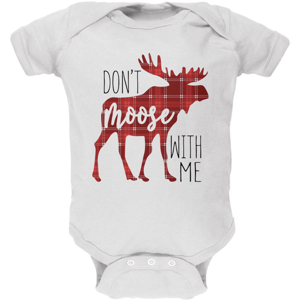 Autumn Don't Moose with Me Soft Baby One Piece Baby One Piece Old Glory 12M White