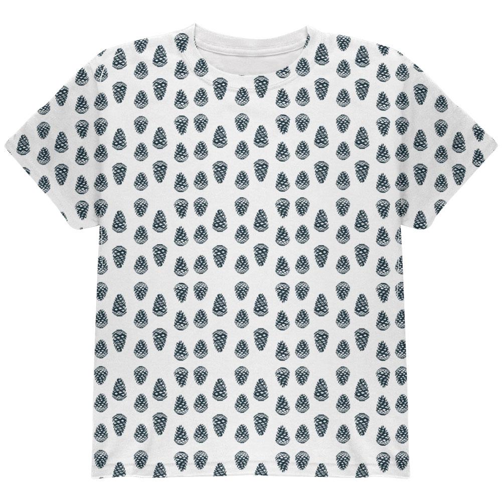 Autumn Pine Cone Pattern All Over Youth T Shirt Youth T-Shirts Old Glory LG Multi