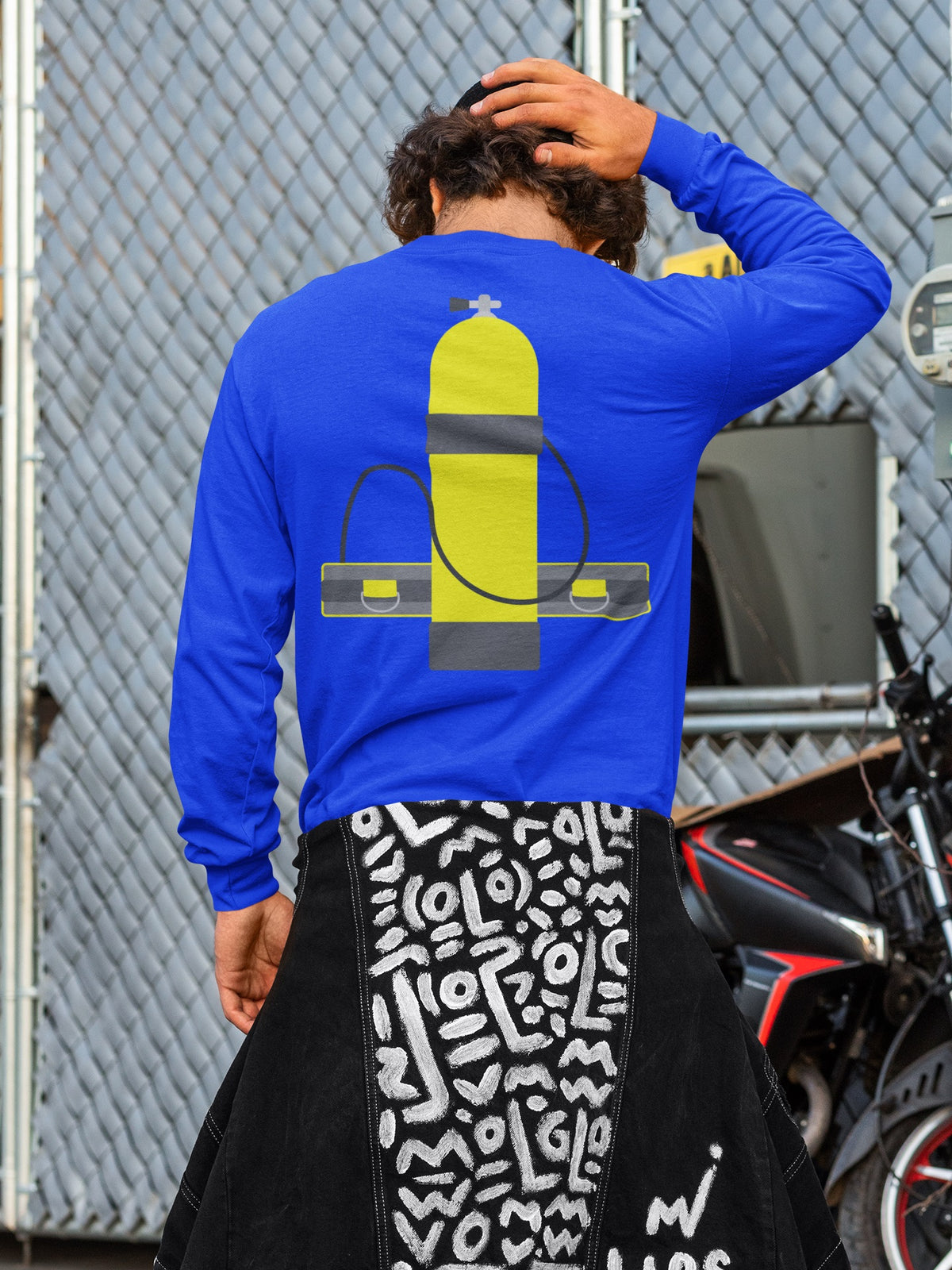 Halloween Costume Marine Biologist Scuba Diver Costume Mens Long Sleeve T Shirt Men's Long Sleeves Old Glory