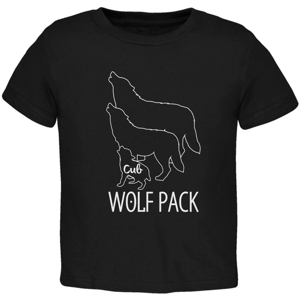 Wolf Pack Cub Baby Child Toddler T Shirt Toddler T-Shirts Old Glory 2T Black