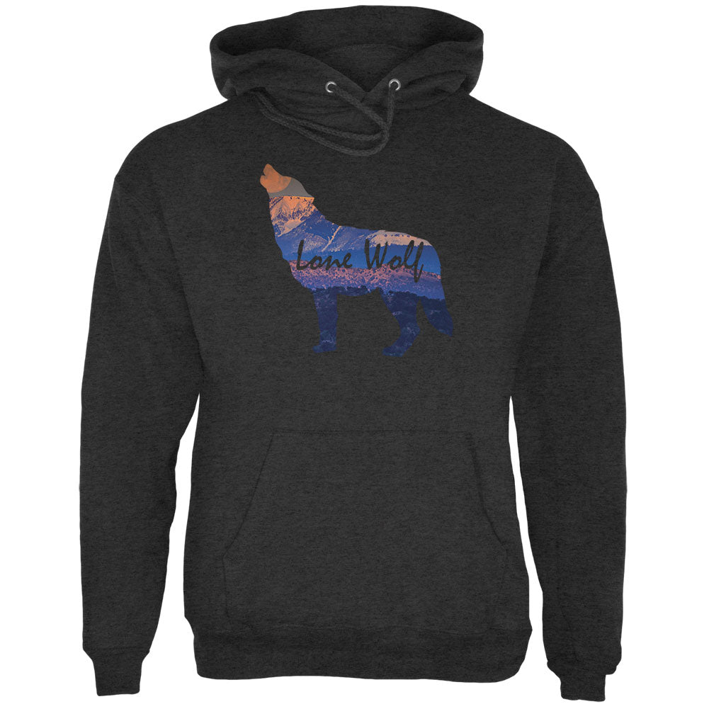 Lone Wolf Lanscape Mens Hoodie Men's Hoodies Old Glory 2XL Black