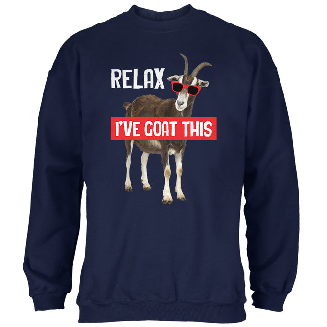 Relax I've Goat Got This Mens Sweatshirt Men's Sweatshirts Old Glory 2XL Navy
