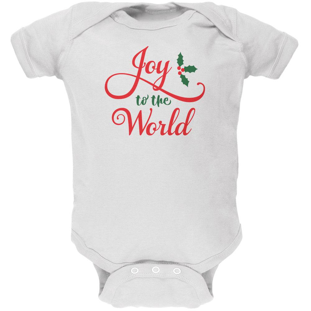 Christmas Joy to the World Script Soft Baby One Piece Baby One Piece Old Glory 0-3M White