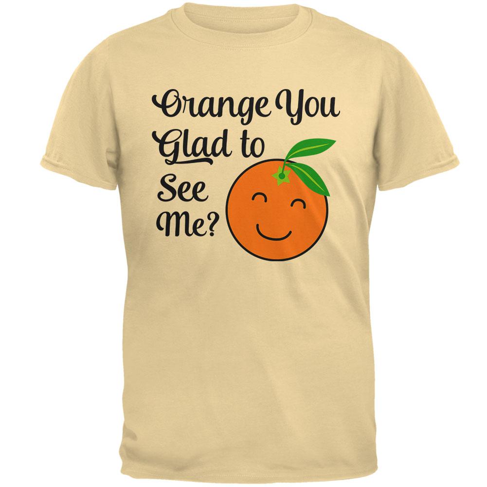 Fruit Orange You Glad to See Me Aren't Mens T Shirt Men's T-Shirts Old Glory 2XL Yellow